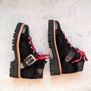 NWT Marc Fisher Indre Leather & Suede Platform Boots (Size 6)